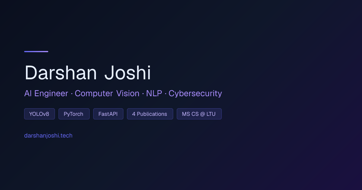 Darshan Joshi — Software Engineer | AI & Full Stack